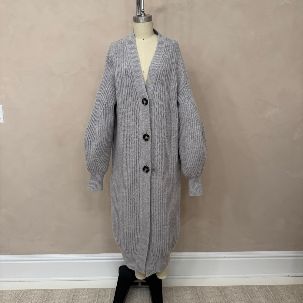 (NUDE) brand Long Grey Sweater Coat